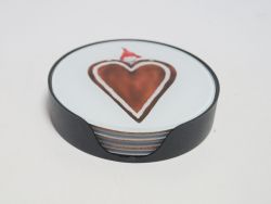 Стъклени подложки с джудже със сърце 4 бр с поставка