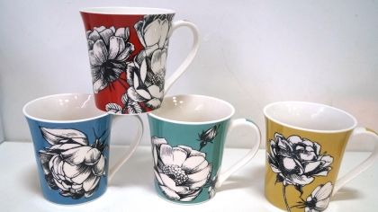 Керамична чаша с цветя 4 вида