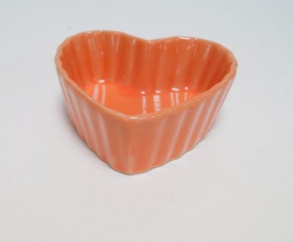 Керамична форма за печене сърце оранжева