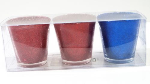 Комплект стъклени чашки захаросани цветни
