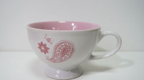 Керамична купа с дръжка- розова