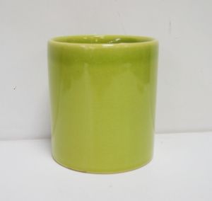 Керамична кашпа цилиндър зелена