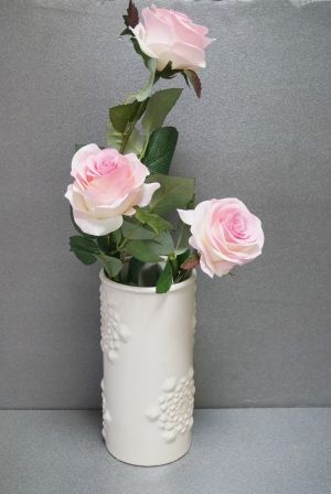 Керамична ваза бяла гланц "Мандали"