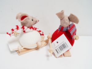 Текстилна мишка на ски 2 модела