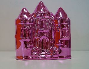 Керамична касичка розов замък