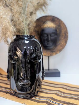 Керамична ваза черна лице