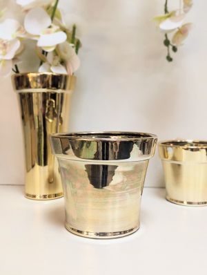 Керамична ваза златна гланц