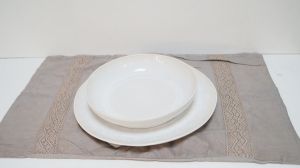 Керамична чиния дълбока бяла за паста/салата
