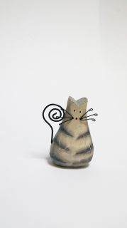 Дървена фигура котка Гарфийлд-три цвята малка
