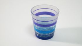 Стъклен свещник чашка малък- синьо рае