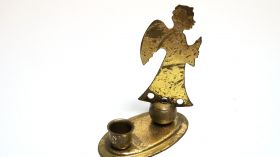 Свещник ангелче златно-мини