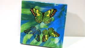 Салфетки с пеперуди синъо/зелени