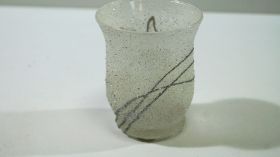Свещник захаросана чашка с сребърен кант