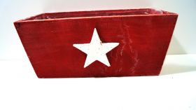 Дървено сандъче червено с звезда-м.