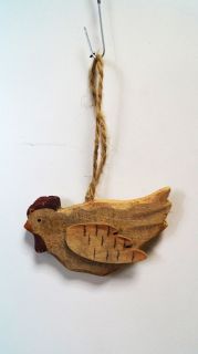 Дървена кокошка за декорация