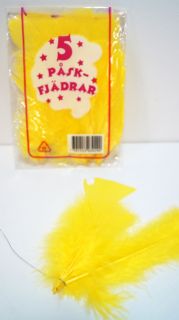 Пера жълти за декорация в пакет