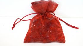 Стъкълца за декорация в торбичка-червени
